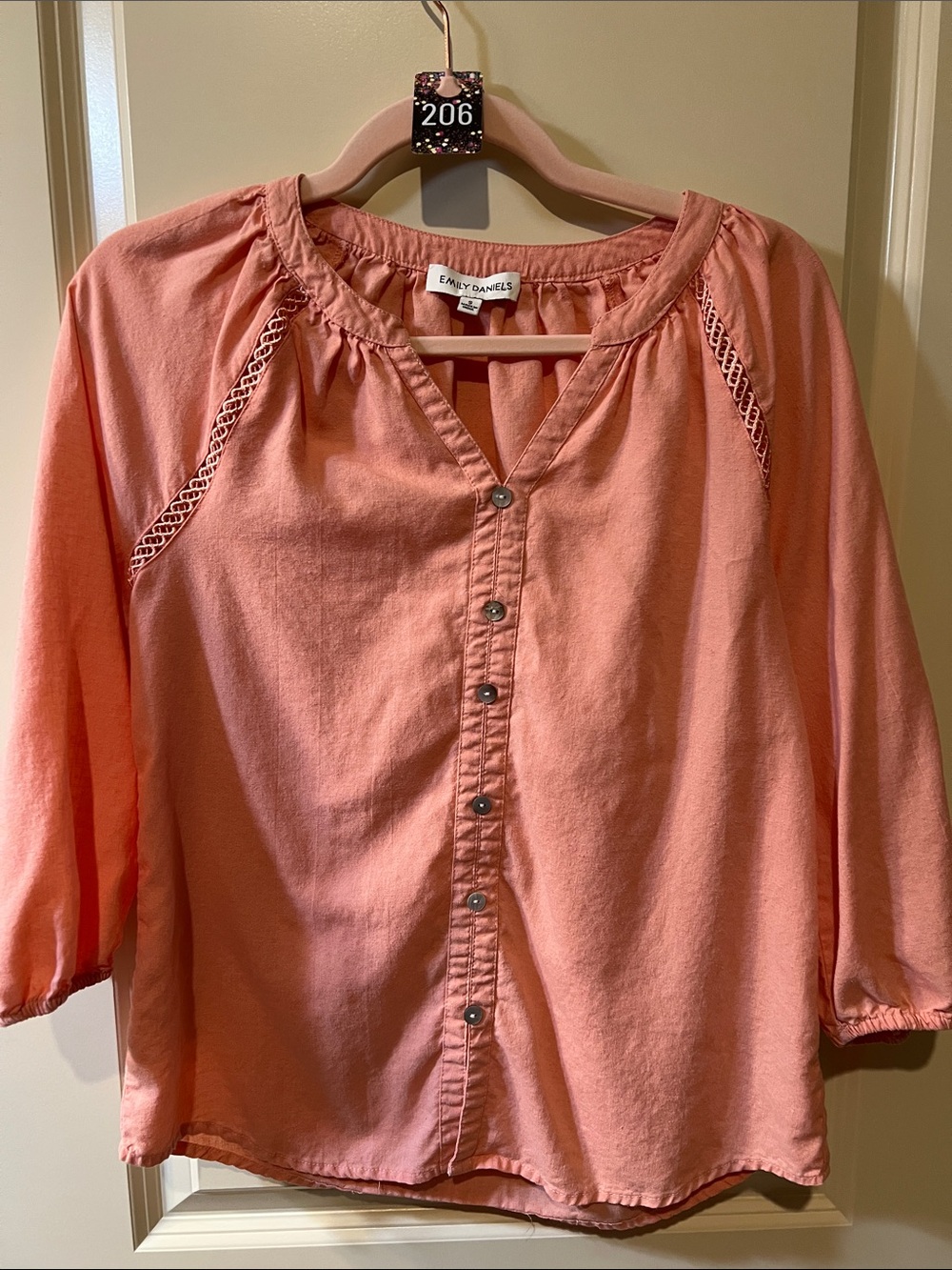 Emly Daniels Coral Button-Front Tunic H206